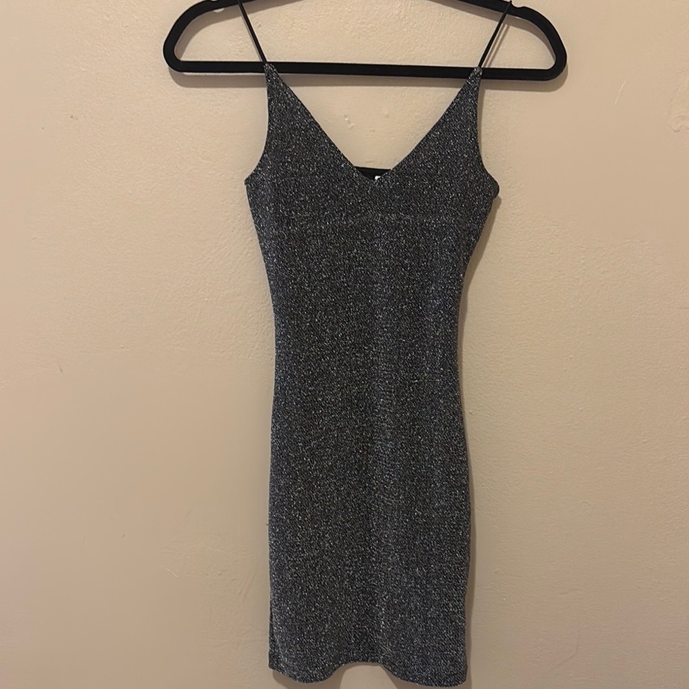 Divided Sparkling Black Mini Dress